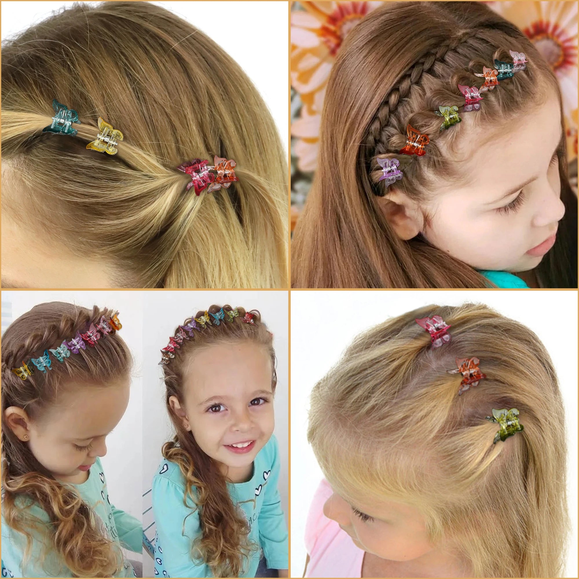 Dospita 50PCS Butterfly Hair Clips Baby Girl Hair Clips Mini Cute Clips Hair Accessories