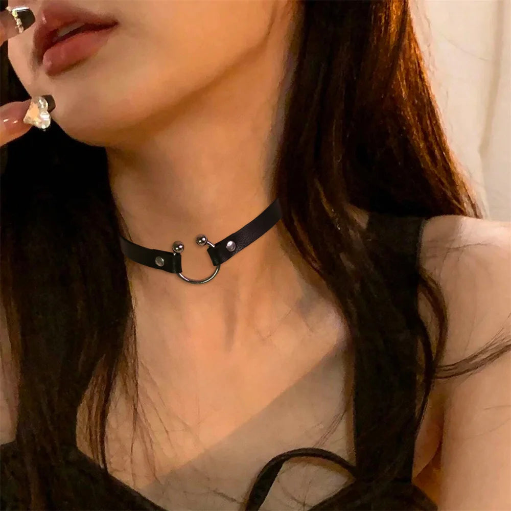 Dospita  -  Gothic Leather Sexy Women Harness Collar Necklaces Fashion Body Bondage Party Punk Rave Harajuku Cosplay Erotic Accessories