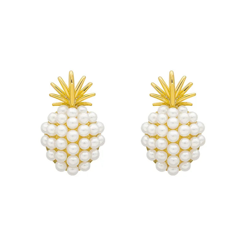 Dospita  -  New Arrival Geometric Pearl Women Classic Stud Earrings Pineapple Pearl Earrings Female Fashion Earrings Female Jewelry