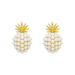 Dospita  -  New Arrival Geometric Pearl Women Classic Stud Earrings Pineapple Pearl Earrings Female Fashion Earrings Female Jewelry