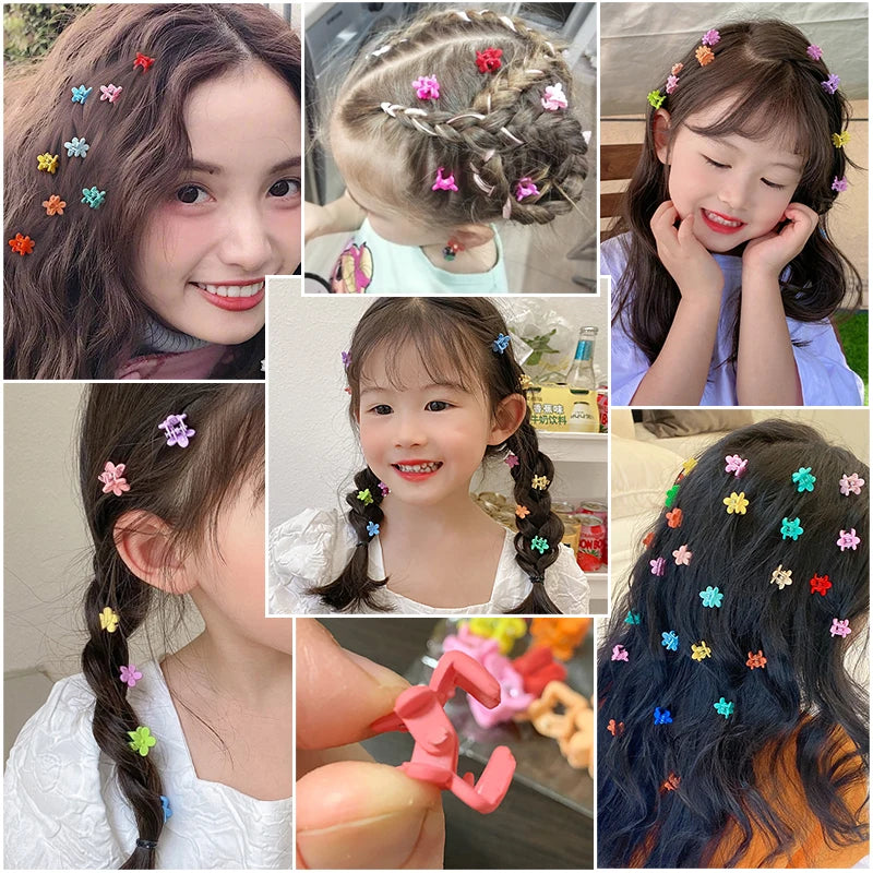 Dospita 10/20/30/50Pcs/Set Flower Mini Hair Claws Colorful Crab Hair Clips For Girls Baby Sweet Hairpins Hair Accessories Barrettes Gift