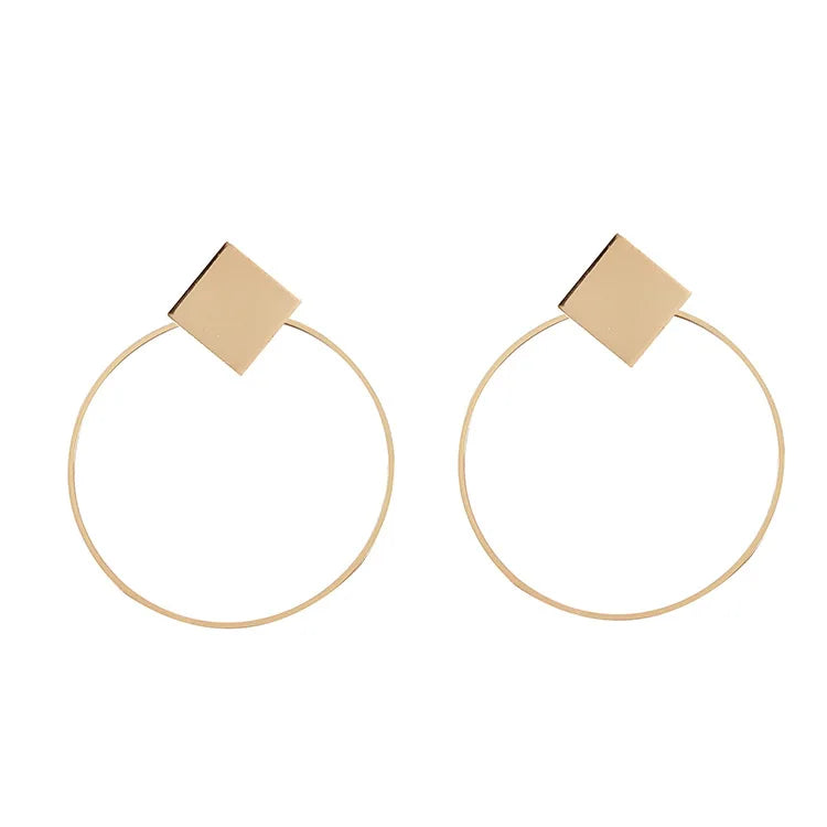 Dospita  -  Simple Golden Statement Earrings For Women Big Long Drop Earring Fashion Hanging Jewelry Chrismas Gifts  Pendientes Mujer