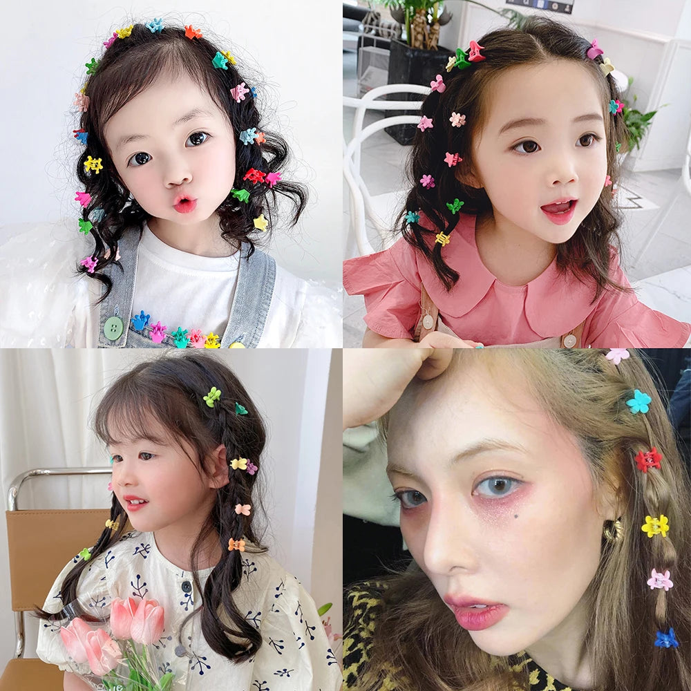 Dospita Children Mini Star Grip Claw Hair Clips Girl Bangs Clamp Hairpins Candy Color Small Barrettes Headdress Hair Styling Accessories