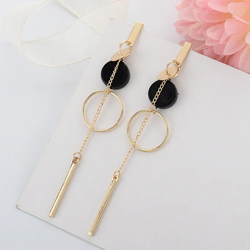 Dospita  -  Korean Long Statement Geometric Triangle Tassel Dangle Drop Earrings For Women Earrings Fashion Jewelry Oorbellen Brincos