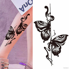 Dospita  -  Sexy Flower Bird Temporary Waterproof Tattoo Sticker Girl Butterfly Dreamcatcher Cross Body Arm Sleeve Chest Fake Totem Women