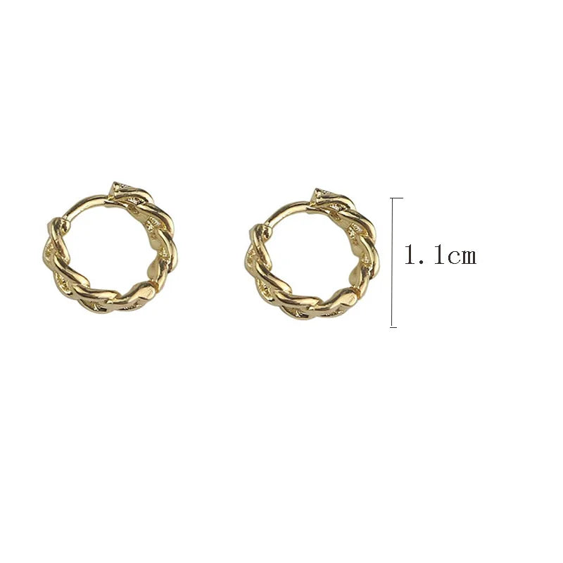 Dospita Small Hoop Earrings Silver Color Circle Pendientes Hoop Earrings for Women Men Earring Ear Bone Buckle