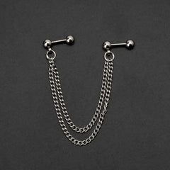 Dospita  -  Hot 1Pc Punk Ball Stud Cartilage Ear Wrap Double Chain Piercing Earring Unisex