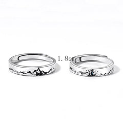 Dospita New Arrival Mountain Sea Promise Couple Rings For Unisex Women Men Vintage Forever Love Silver Paired Lovers Engagement