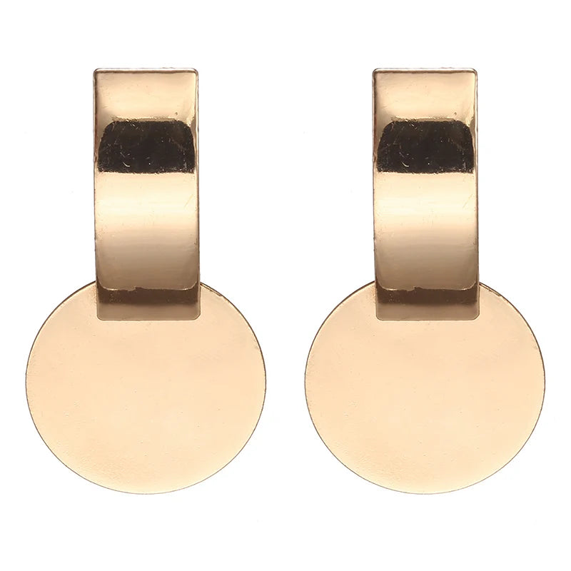 Dospita  -  Simple Golden Statement Earrings For Women Big Long Drop Earring Fashion Hanging Jewelry Chrismas Gifts  Pendientes Mujer