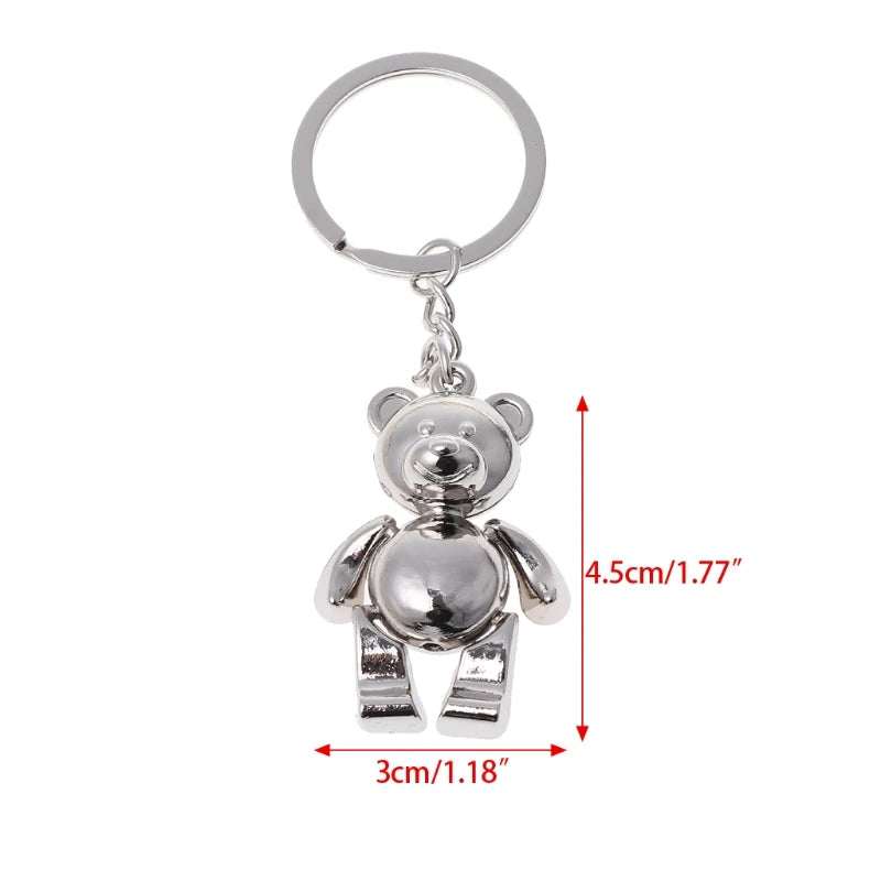 Dospita  -  Metal Movable Bear Keychain 3D Animal Kering Women Car Handbag Charm Accessory