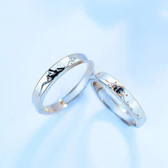 Dospita New Arrival Mountain Sea Promise Couple Rings For Unisex Women Men Vintage Forever Love Silver Paired Lovers Engagement