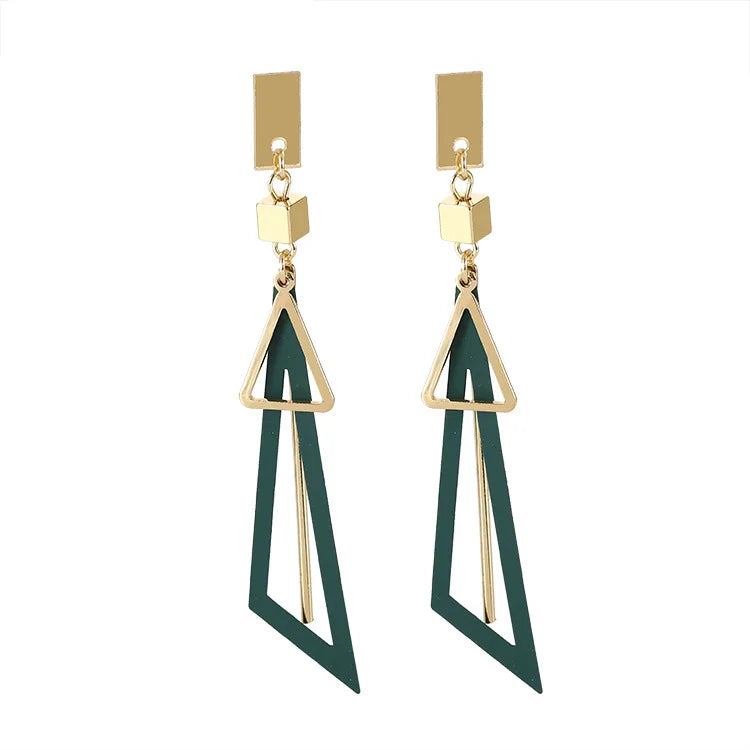 Dospita  -  Korean Long Statement Geometric Triangle Tassel Dangle Drop Earrings For Women Earrings Fashion Jewelry Oorbellen Brincos