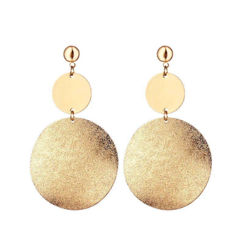 Dospita  -  Simple Golden Statement Earrings For Women Big Long Drop Earring Fashion Hanging Jewelry Chrismas Gifts  Pendientes Mujer