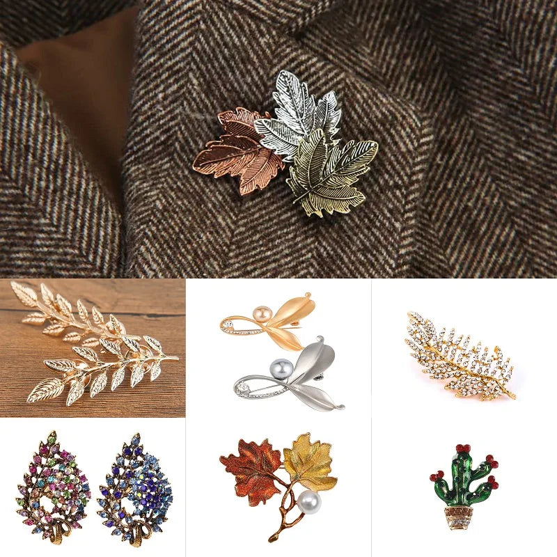 Dospita  -  1Pc Maple Leaf Brooch Metal Vintage Women Girl CharmingExquisite Collar Lapel Pin Fashion Jewelry Party Garment Accessories