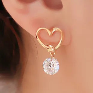 Dospita  -  New Crystal Flower Stud Earrings for Women Fashion Jewelry Gold colour Rhinestones Earrings Gift for Party Best Friend