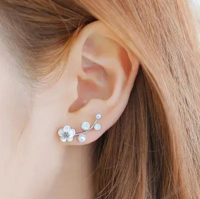 Dospita  -  New Crystal Flower Stud Earrings for Women Fashion Jewelry Gold colour Rhinestones Earrings Gift for Party Best Friend