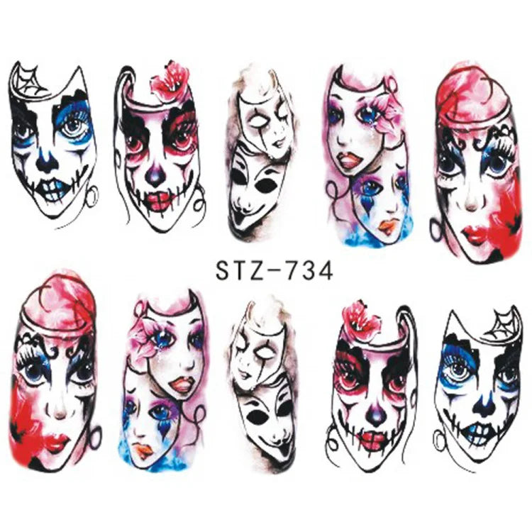 Dospita  -  1pc Cute Nail Art Decals Sexy Lips Letters Summer Cake Water Nail Stickers Cartoon Tattoos Sliders Manicure Decoration Tip NFWG-