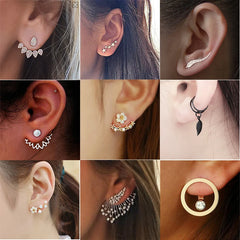 Dospita  -  New Crystal Flower Stud Earrings for Women Fashion Jewelry Gold colour Rhinestones Earrings Gift for Party Best Friend