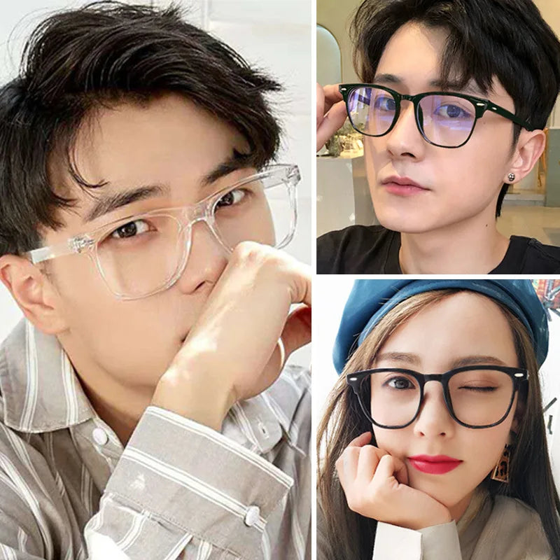 Dospita Transparent Computer Glasses Frame Women Men Anti Blue Light Round Eyewear Blocking Glasses Optical Spectacle Eyeglass