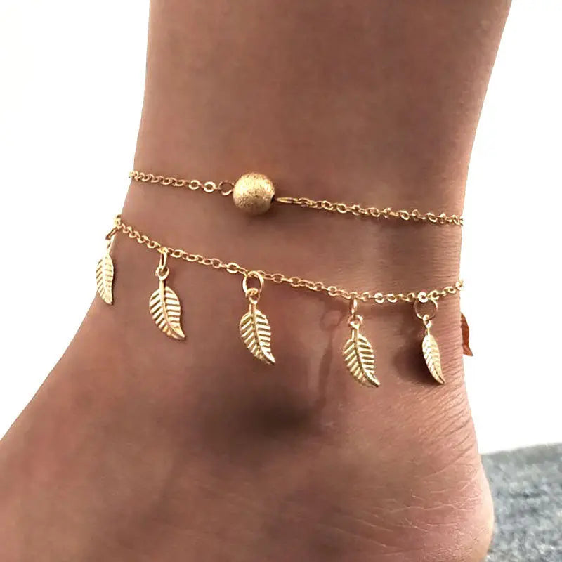 Dospita  -  Bohemian Beads Ankle Bracelet for Women Leg Chain Round Tassel Anklet Summer Vintage Foot Jewelry Accessories Enkelbandje