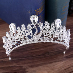 Dospita Luxury Wedding Tiaras For Noiva Elegant Swan Crystal Crown Party Headpieces Queen Diadema Women Bridal Hair Accessories