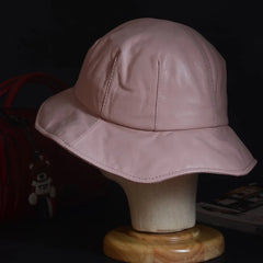 Dospita Women's Ladies Genuine leather Pink Sunbonnet Fedoras Fishing Hat Bucket Hats Cloche Hat Newsboy  Caps/Hats