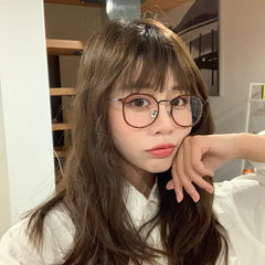 Dospita Korean Small Frame Anti-blue Round Glasses Women Lovely Plain Glasses Men Eyewear Cute Decorative Computer Glasses