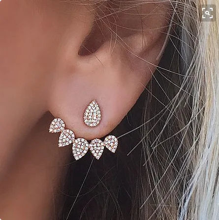 Dospita  -  New Crystal Flower Stud Earrings for Women Fashion Jewelry Gold colour Rhinestones Earrings Gift for Party Best Friend