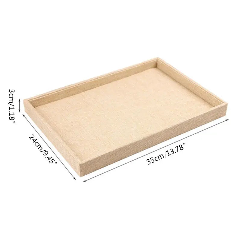 Dospita  Beige Velvet Stackable Jewelry Pendant Tray Organization Box Jewelry Display Pendant Holder Earrings