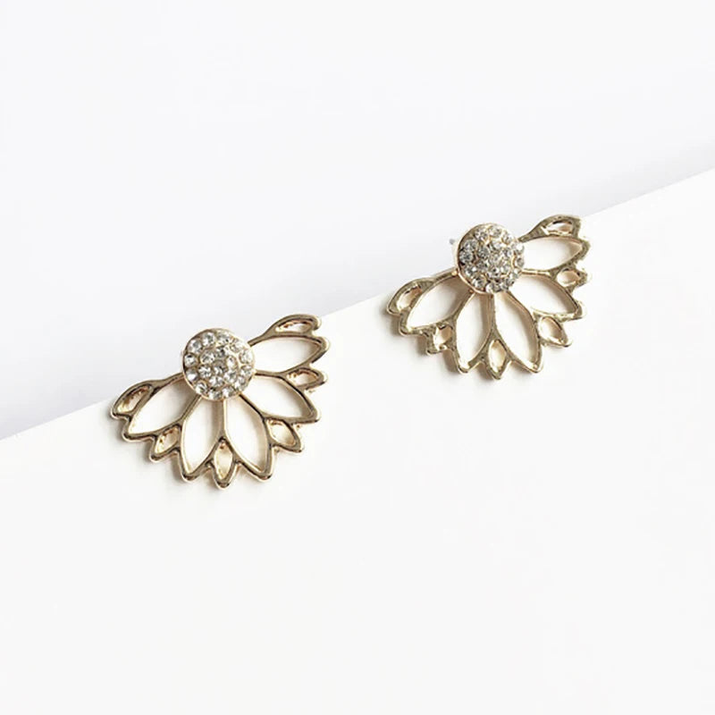 Dospita  -  New Crystal Flower Stud Earrings for Women Fashion Jewelry Gold colour Rhinestones Earrings Gift for Party Best Friend