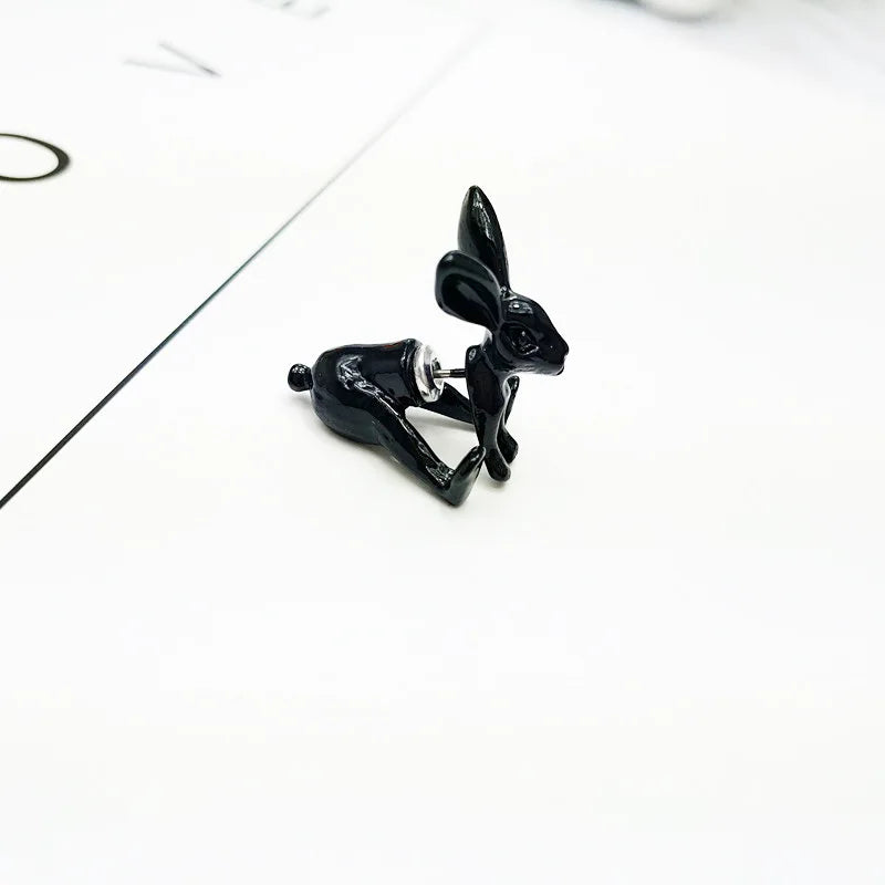 Dospita New Korean Cartoon Cute Three-dimensional Rabbit Earrings Color Animal Stud Earrings For Women Girl Fashion Jewelry Accessories