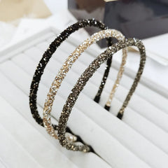 Dospita  -  Fashion Korea Crystal Soft Headband for Women Rhinestone Hairband Beads Bezel Girls Hair Accessories Simple Headwear