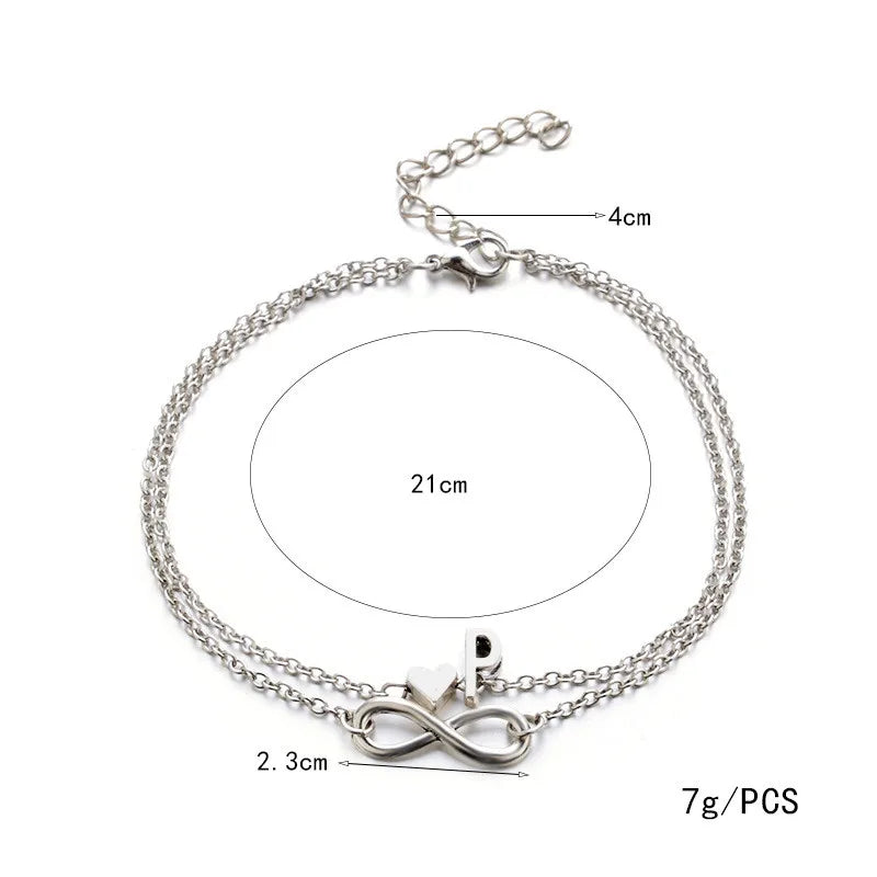 Dospita New Silver Color Leg Bracelets For Women Foot Jewelry Silver Color Feet Chain Friendship Gifts Initial Anklet