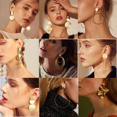 Dospita  -  Simple Golden Statement Earrings For Women Big Long Drop Earring Fashion Hanging Jewelry Chrismas Gifts  Pendientes Mujer