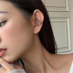 Dospita Punk Fairy Clip Earrings For Women Goth Irregular Flower Metal Ear Cuffs Unusual Design No Piercing Earrings Korean Fashion