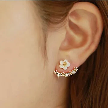 Dospita  -  New Crystal Flower Stud Earrings for Women Fashion Jewelry Gold colour Rhinestones Earrings Gift for Party Best Friend