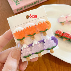 Dospita Fruits Hair Clips Simulated Food Hair Accessories Funny Headdress Acrylic Hairpins Food Hair Clips Girls Hair Dress