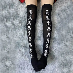 Dospita 1 pair of cosplay decorated skeleton stockings Halloween bone stockings bone gloves blood stockings Ghost Day party stockings