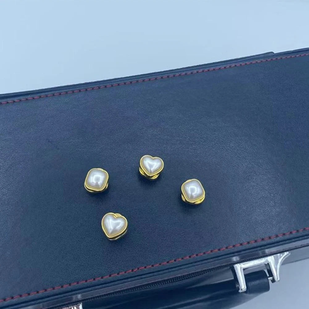 Dospita Imitation Pearl With Magnetic Square Ear Studs Heart Shape No Ear Hole Fashion Jewelry Earwear Ear Clip Women And Men