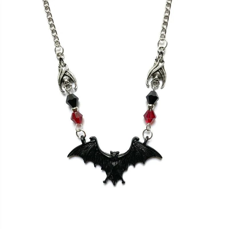 Dospita Fashion Punk Gothic Bat Pendant Necklaces Fo Women Men Hip Hop Animal Necklace Halloween Themed Horror Jewelry Accessories Gifts