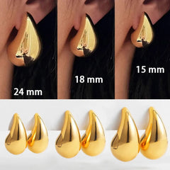 Dospita  -  Modern Jewelry New Gold Color Plated Chunky Dome Teardrop Earrings For Women Girl Gift Hot Sale Popular Ear Accessories