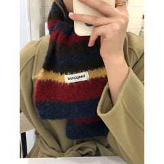 Dospita Winter Striped Knitted Scarves For Women&Men Scarf Shawl Autumn Winter Warm Wraps Scarf Female Neck Scarf Shawls Unisex Scarves