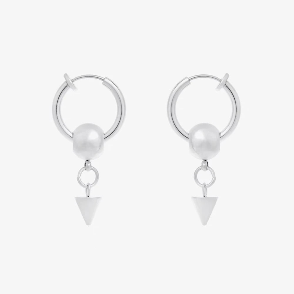 Dospita  -  Y2k Gothic Stainless Steel Rivet Charms Hoop Earrings for Women Men Grunge Fashion No-piercing Ear Clip Punk Earrings