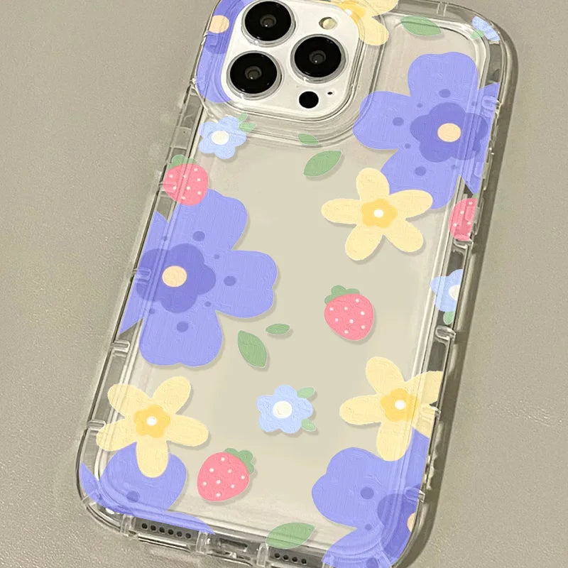 Dospita Silicon Phone Case For Iphone 11 Cases Iphone 13 14 15 Pro Max 12 XR 7 8 Plus X Xs SE 2020 6s  15promax 13promax Flower Covers