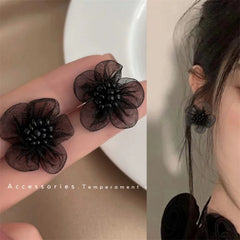 Dospita  -  Elegant Black Lace Flower Stud Earrings For Women Summer Style Party Wedding Exaggerated black Earrings Gift