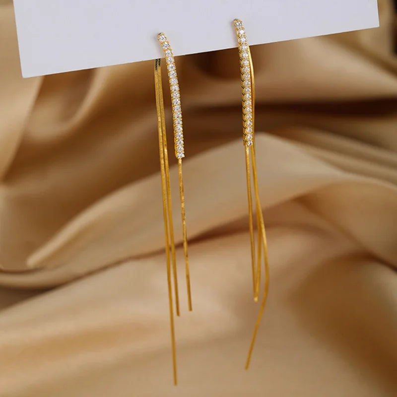 Dospita  -  Exquisite Drop Ear Line Long Hanging Earrings For Women Fashion Design With Jewelry Accessories