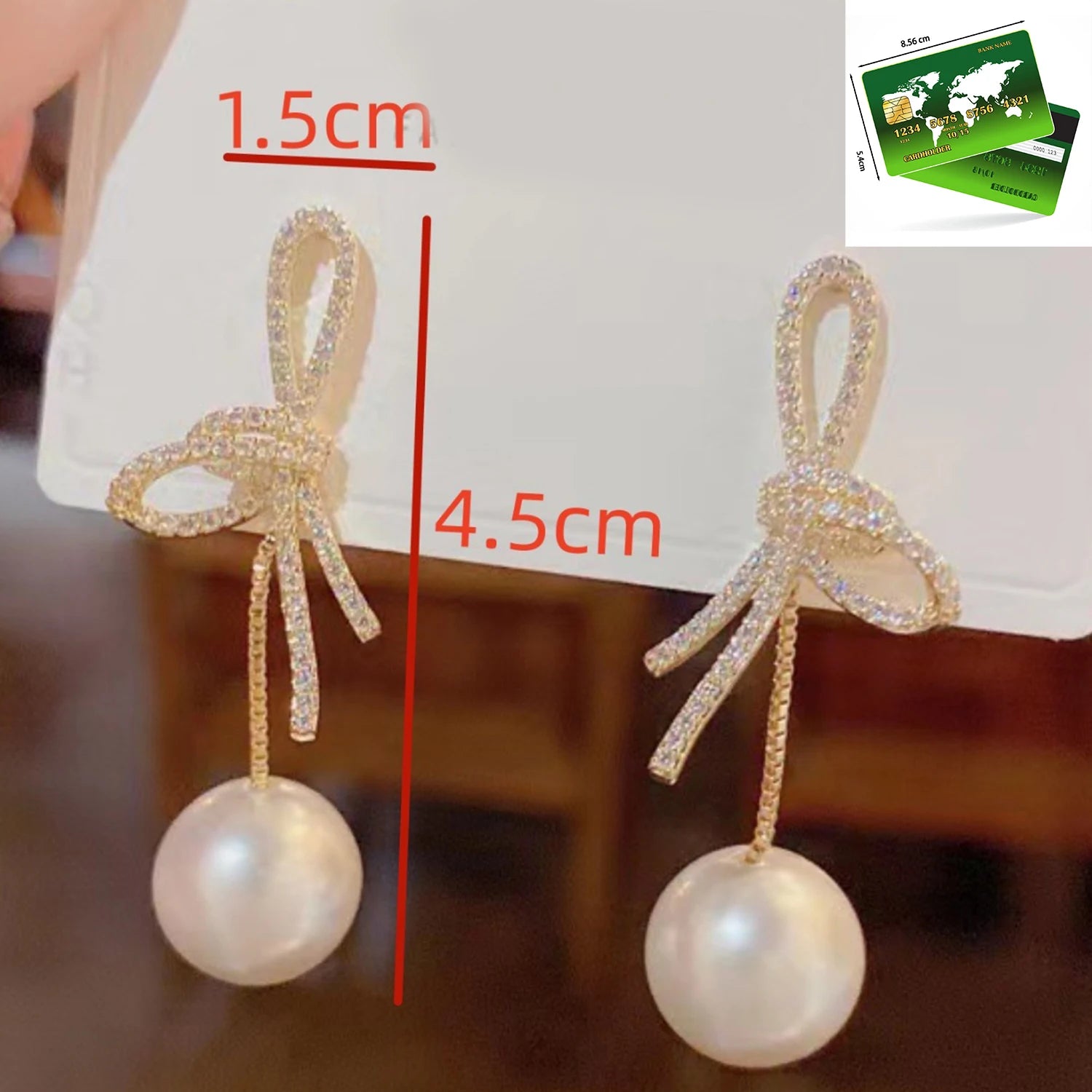 Dospita 2024 New Korean Exquisite Bow Pearl Stud Earrings For Women Contracted Crystal Earring Girl Temperament Jewelry