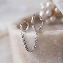 Dospita  -  Cool Simple Piercing Punk Gift Metal Ear Hook Tassel Chain Earrings Korean Style Hoop Earring Women Ear Buckle