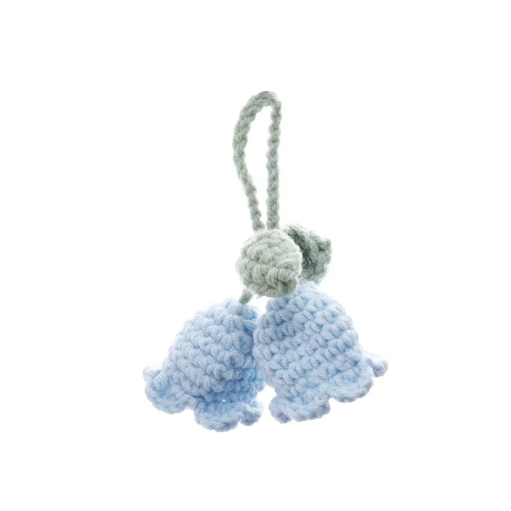 Dospita  -  Handmade Flower Knitted Keychain Keyring Women Crocheted Wool Flower Leaf Bag Pendants Car Key Ring Fresh Handbag Charms Gifts