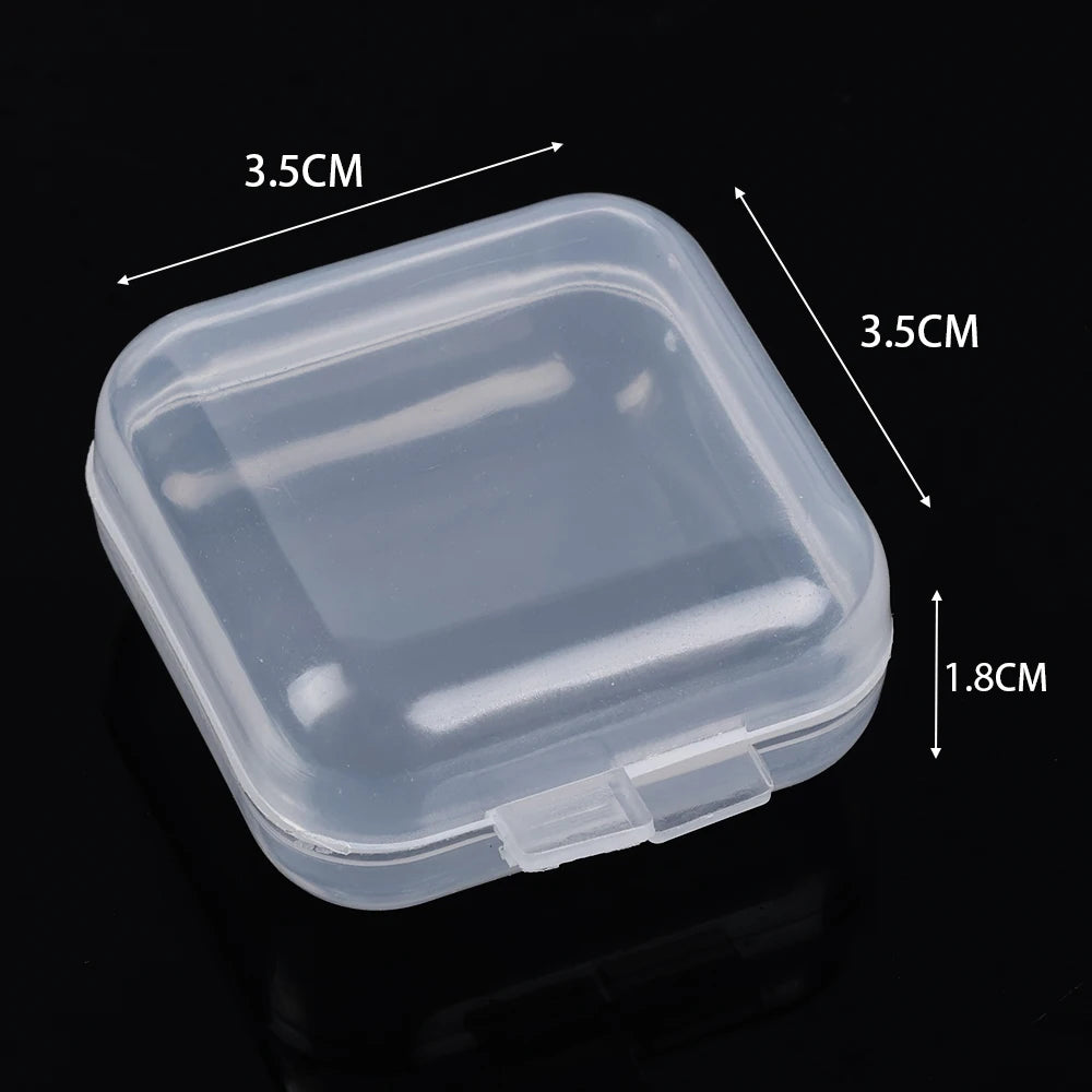 Dospita  -  60Pcs Mini Storage Box Transparent Square Plastic Box Earrings Jewelry Packaging Storage Small Square Box Jewelry Organizer